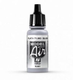 Vallejo 17ml Model Air - Silver acrylic paint # 063