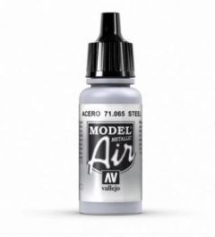 Vallejo 17ml Model Air - Steel acrylic paint # 065