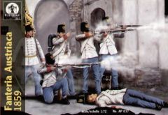 Waterloo 1815 1/72 Fanteria Austriaca 1859 (40 men/4 horses). # 017 - Plastic Model Figures