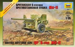 Zvezda 1/35 British Anti-Tank Gun QF 6pdr MK.II # 3518 - Plastic Model Kit