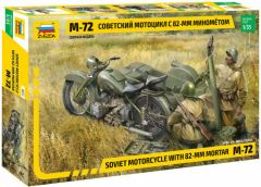 Zvezda 1/35 Soviet Motorcycle M-72 with Mortar # 3651