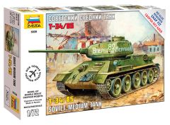 Zvezda 1/72 T-34/85 Soviet Medium Tank # 5039 - Plastic Model Kit