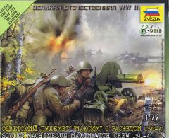 Zvezda 1/72 Soviet Machinegun Maxim with Crew 1941-43 # 6104 - Plastic Model Figures