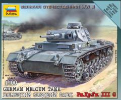 Zvezda 1/100 German medium tank Pz.Kpfw. III G &#1052; # 6119 - Plastic Model Kit