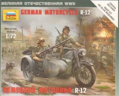 Zvezda 1/72 German Motorcycle R-12 # 6142 - Plastic Model Kit