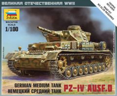 Zvezda 1/100 German Medium Tank Pz-4 D # 6151 - Plastic Model Kit