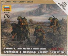 Zvezda 1/72 British Mortar with Crew 1939-1945 # 6168 - Plastic Model Kit