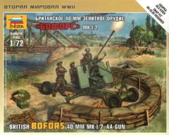 Zvezda 1/72 British Bofors 40mm Mk.2 AA Gun # 6170 - Plastic Model Kit