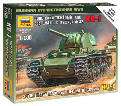 Zvezda 1/100 KV-1 with F-32 Gun # 6190 - Plastic Model Kit