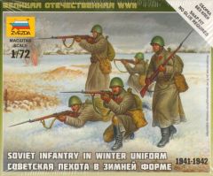 Zvezda 1/72 Soviet Infantry (Winter Uniform) # 6197 - Plastic Model Figures