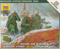Zvezda 1/72 German machine gun with Crew (Winter Uniform) # 6210 - Plastic Model Figures