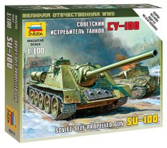 Zvezda 1/100 Soviet Self-Propelled Gun SU-100 # 6211