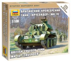 Zvezda 1/100 British Cruiser Tank Mk. IV Crusader # 6227 - Plastic Model Kit