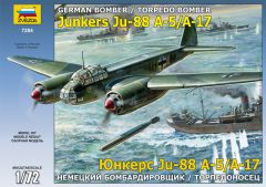 Zvezda 1/72 Junkers Ju 88A-17/A-5 # 7284 - Plastic Model Kit