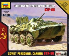 Zvezda 1/100 Soviet Personnel Carrier BTR-80 Model Kit # 7401 - Plastic Model Kit