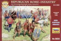 Zvezda 1/72 Roman Republican Infantry # 8034 - Plastic Model Kit