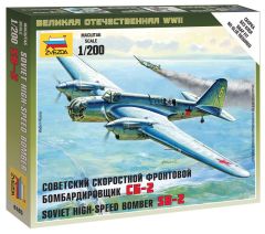 Zvezda 1/200 Soviet High-Speed Bomber SB-2 # 6185 - Plastic Model Kit