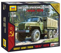 Zvezda 1/100 Soviet Army Truck "Ural" 4320 # 7417 - Plastic Model Kit