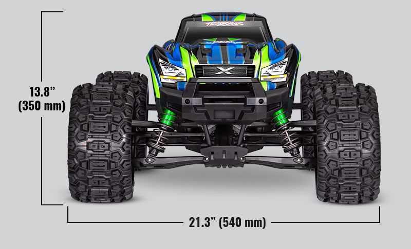 Traxxas 1/6 X-Maxx Belted 8S 4WD Electric Monster Truck Front Specs