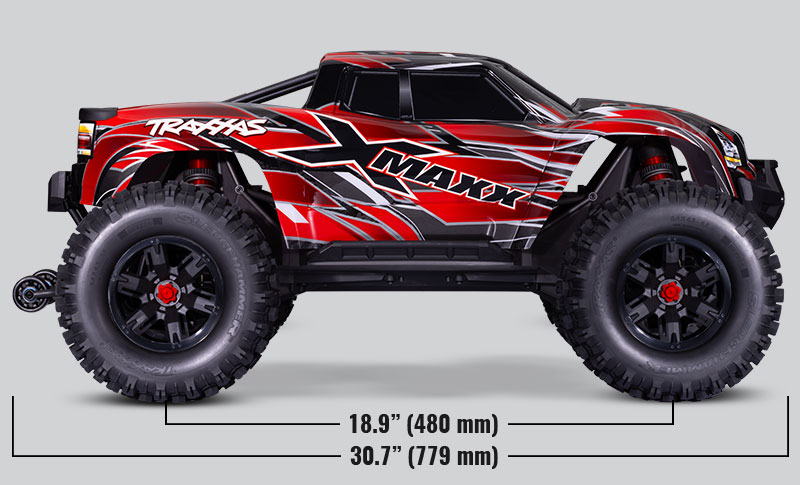 Traxxas 1/6 X-Maxx Belted 8S 4WD Electric Monster Truck Side Specs
