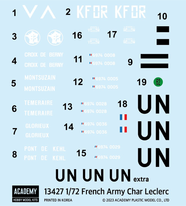 Academy 1/72 French Army Char Leclerc Late 1990s # 13427