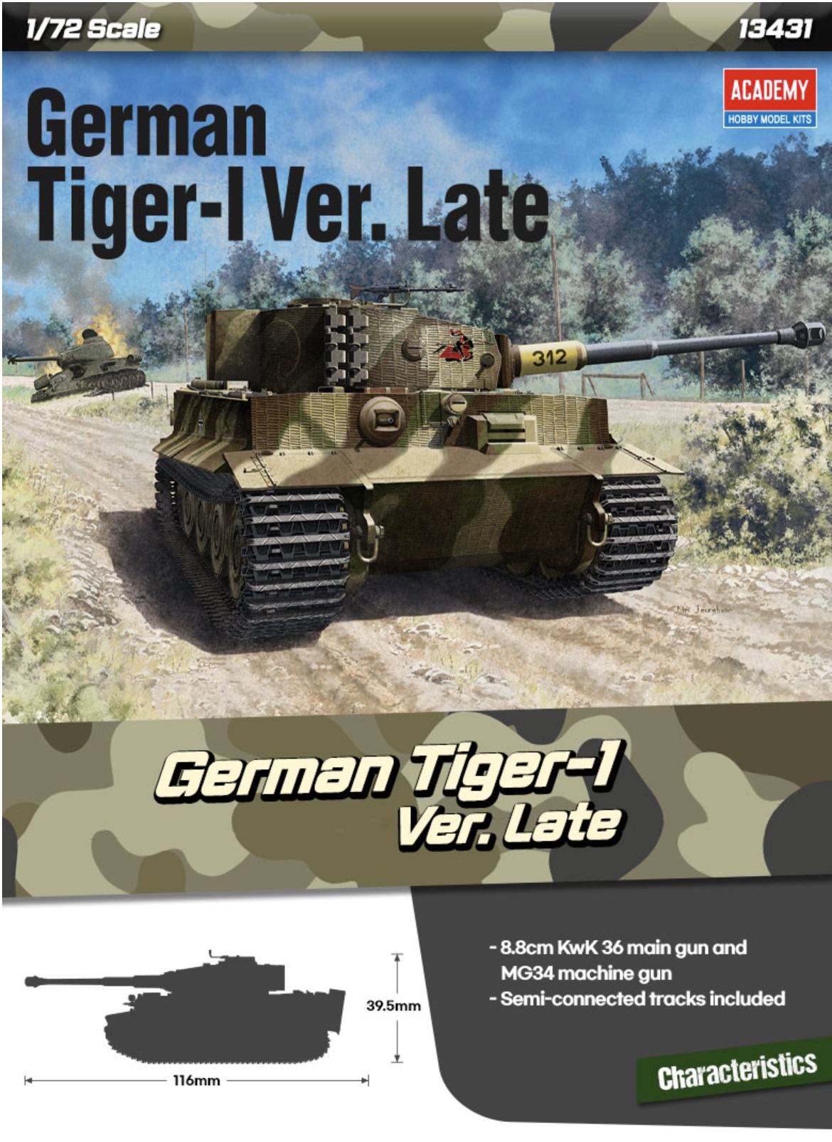 Academy 1/72 German Tiger I Late # 13431