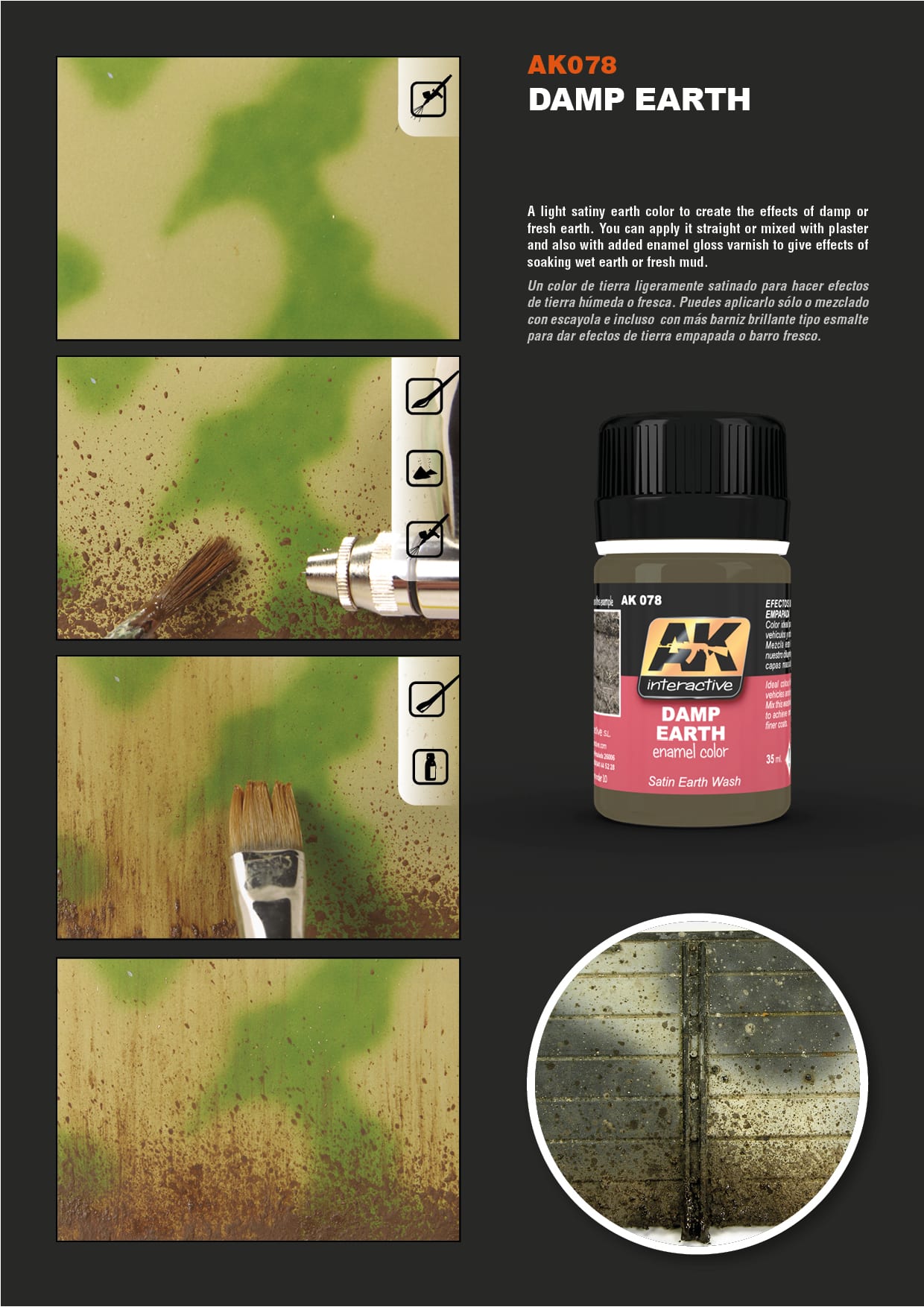 AK Interactive 35ml Damp Earth # 078