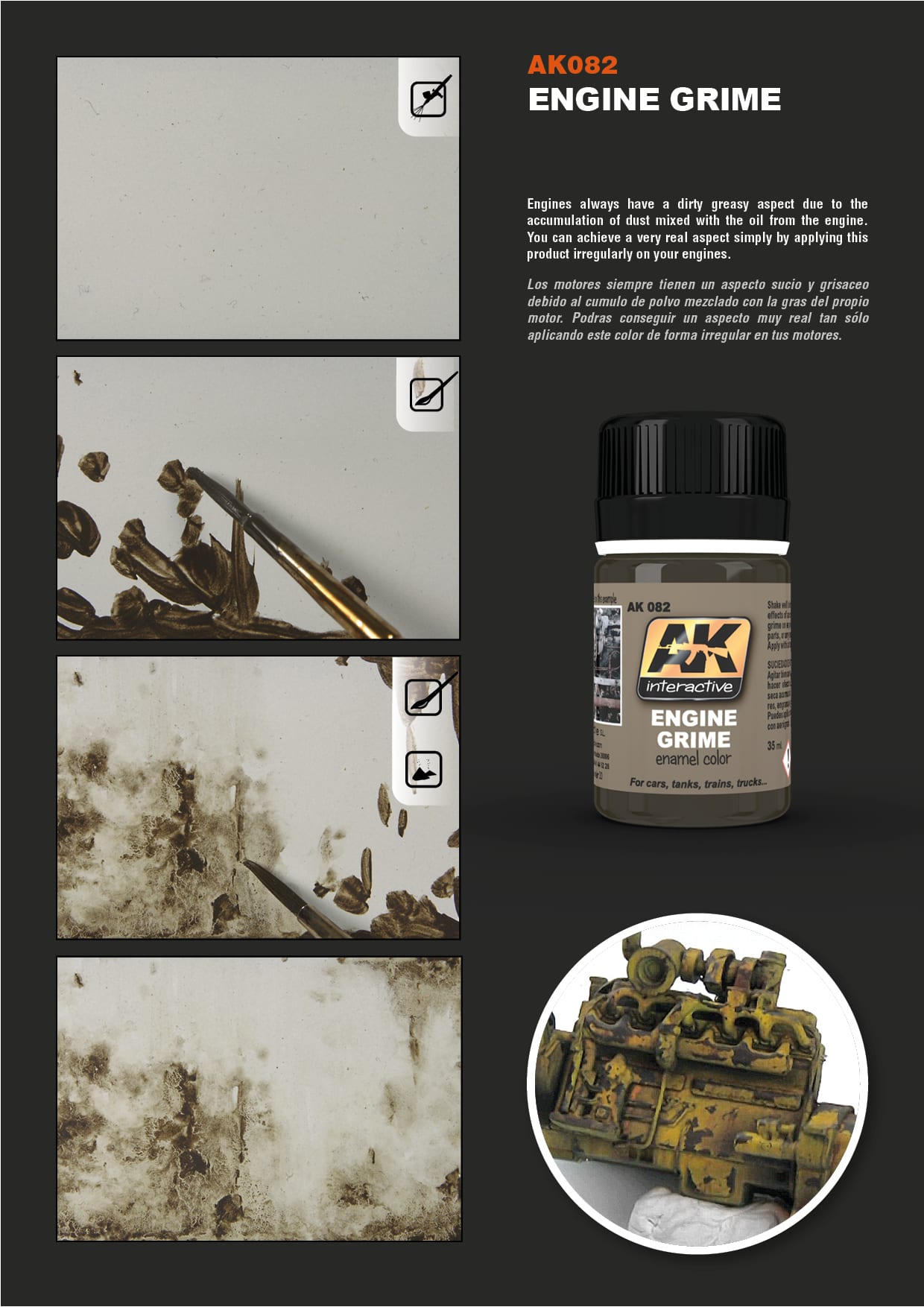 AK Interactive 35ml Engine Grime # 082