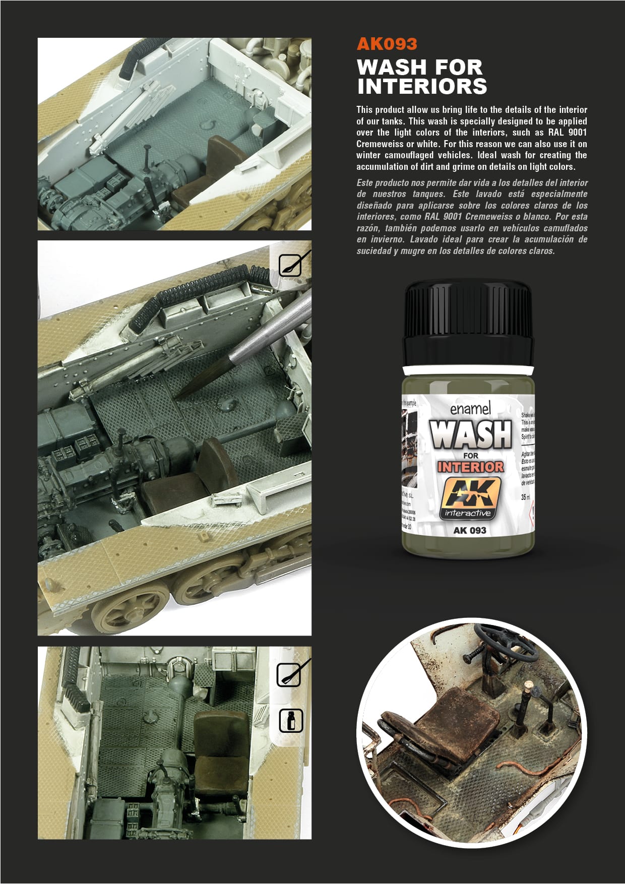 AK Interactive 35ml Interior Wash # 093