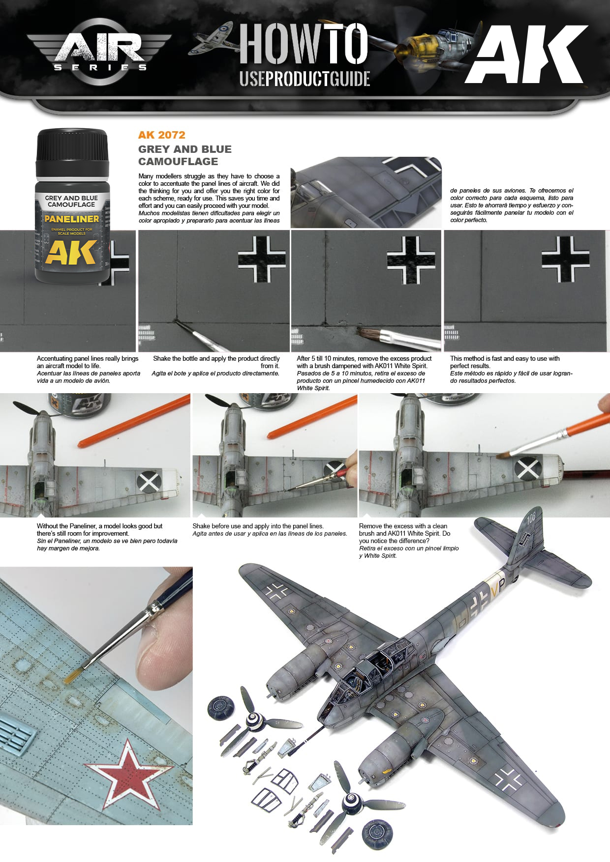 AK Interactive 35ml Paneliner for Grey and Blue Camouflage # 2072