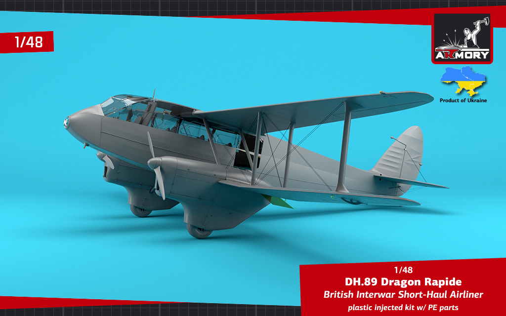 Armory 1/48 de Havilland DH.89A Dragon Rapide Railway Air Services # 48005