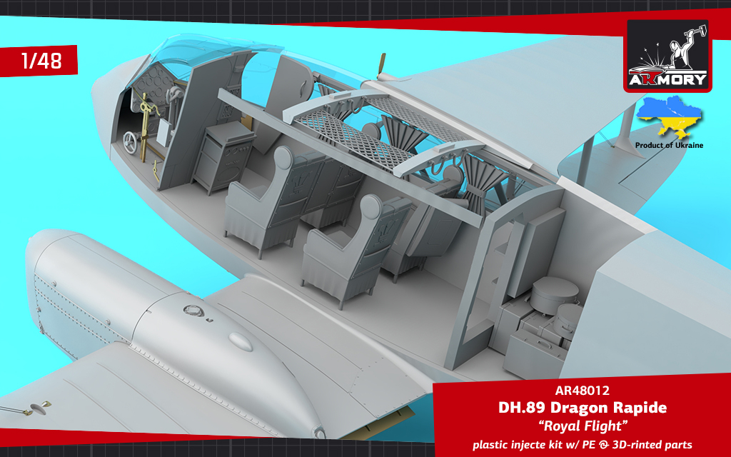 Armory 1/48 de Havilland DH.89 Dragon Rapide, Short-Haul Airliner "Royal Flight" # 48012