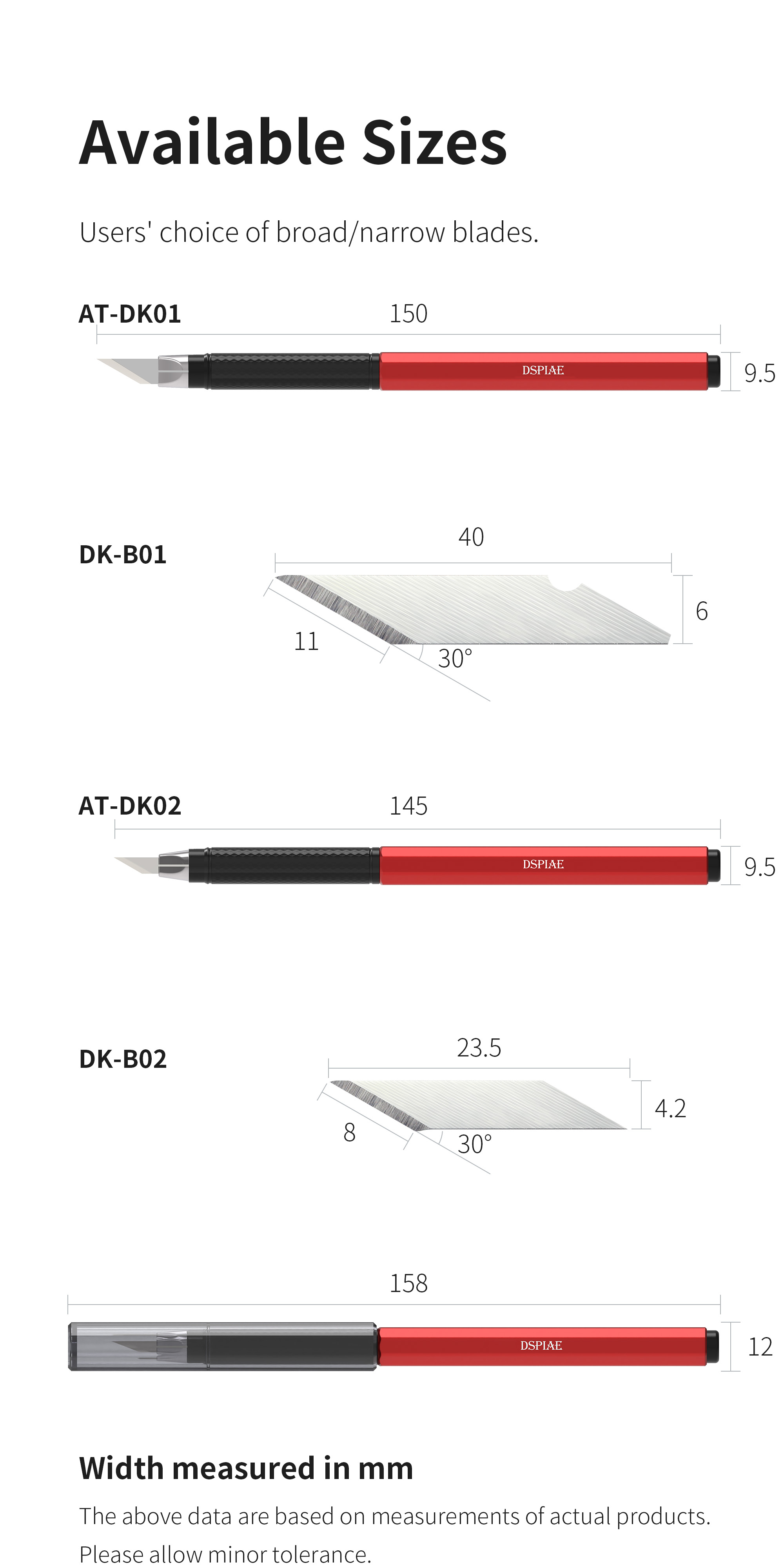 Dspiae Hobby Knife Blades - Broad # AT-DK02