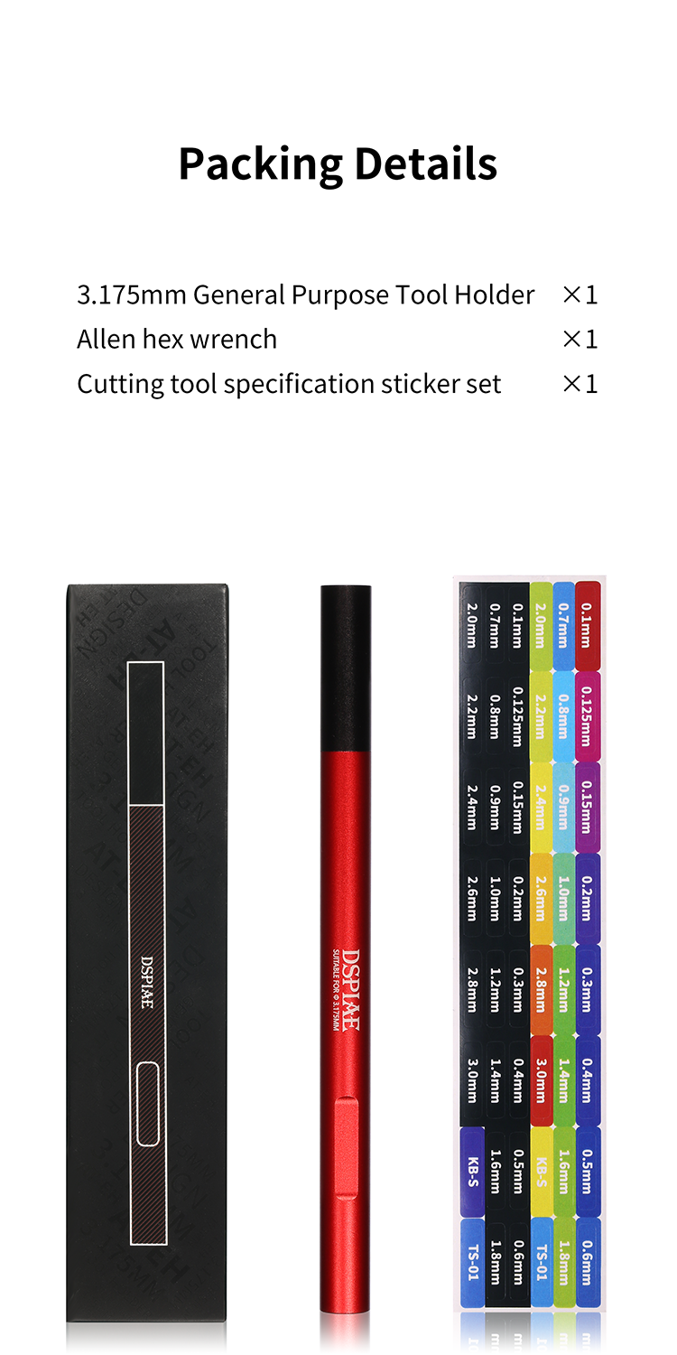 Dspiae 3.175mm Compatible Shank Tool Holder # AT-EH