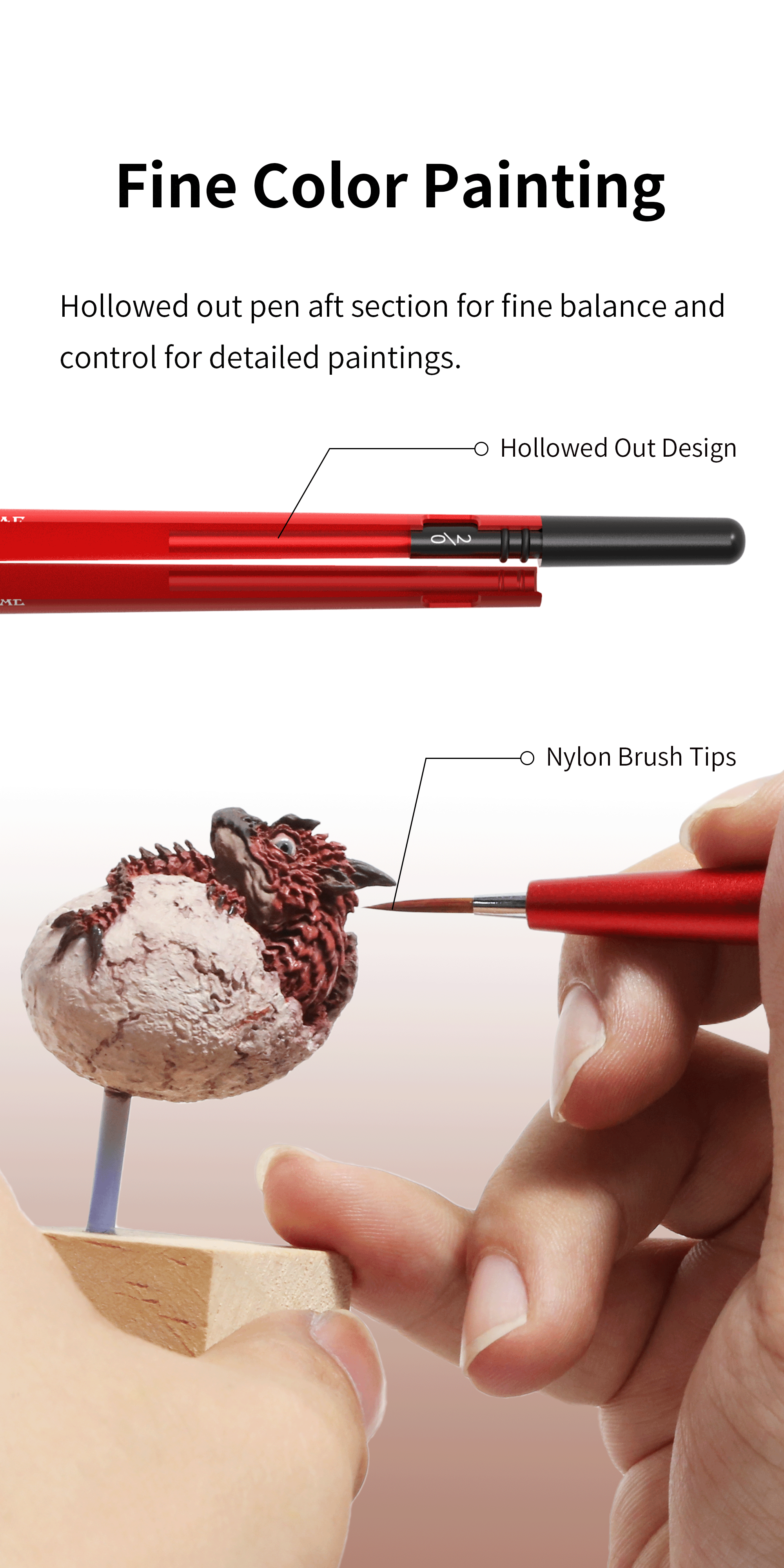 Dspiae Fine Brush With Replacable Point Tip - Green # AT-FB02