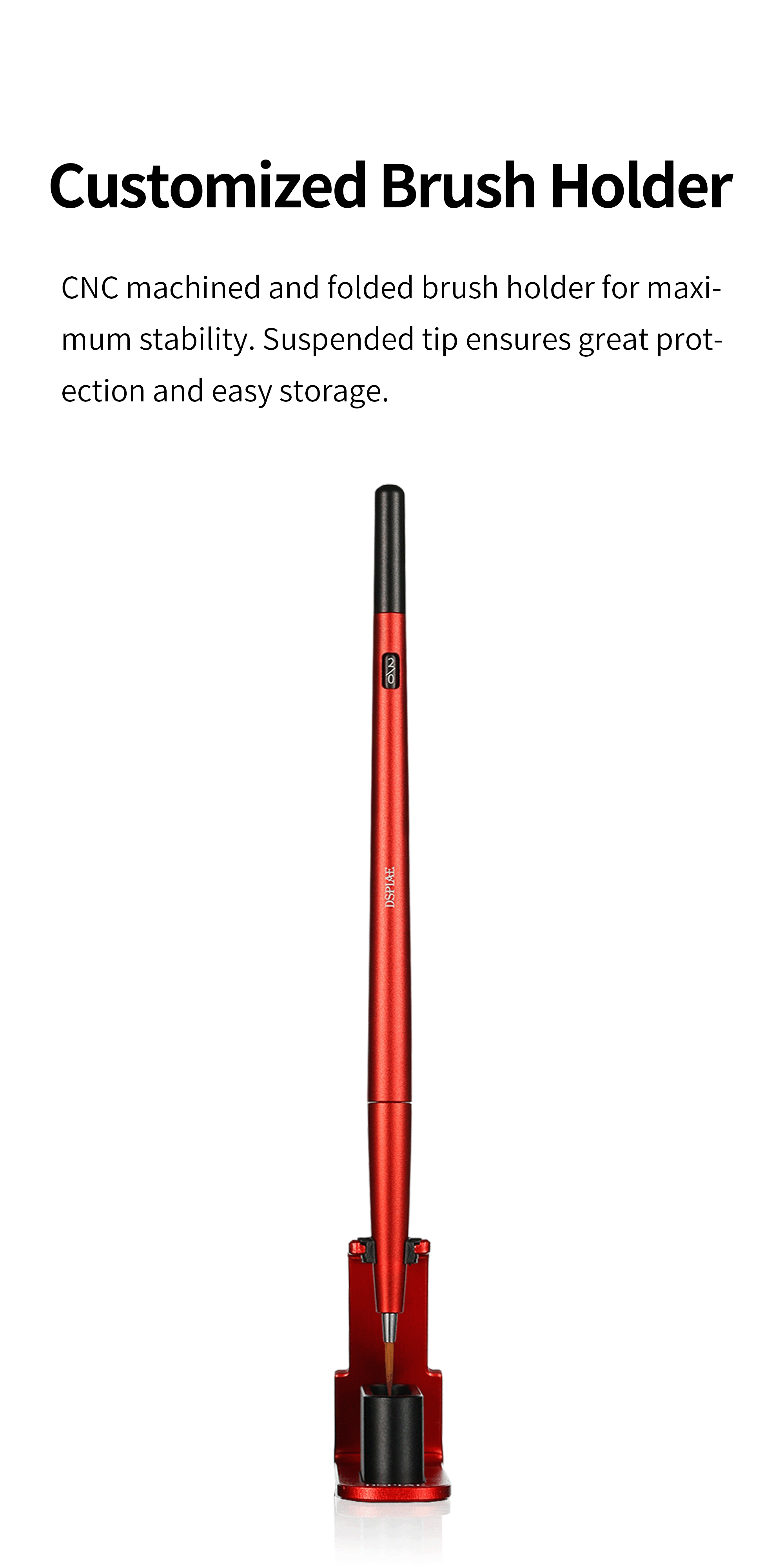 Dspiae Fine Brush With Replacable Point Tip - Red # AT-FB01