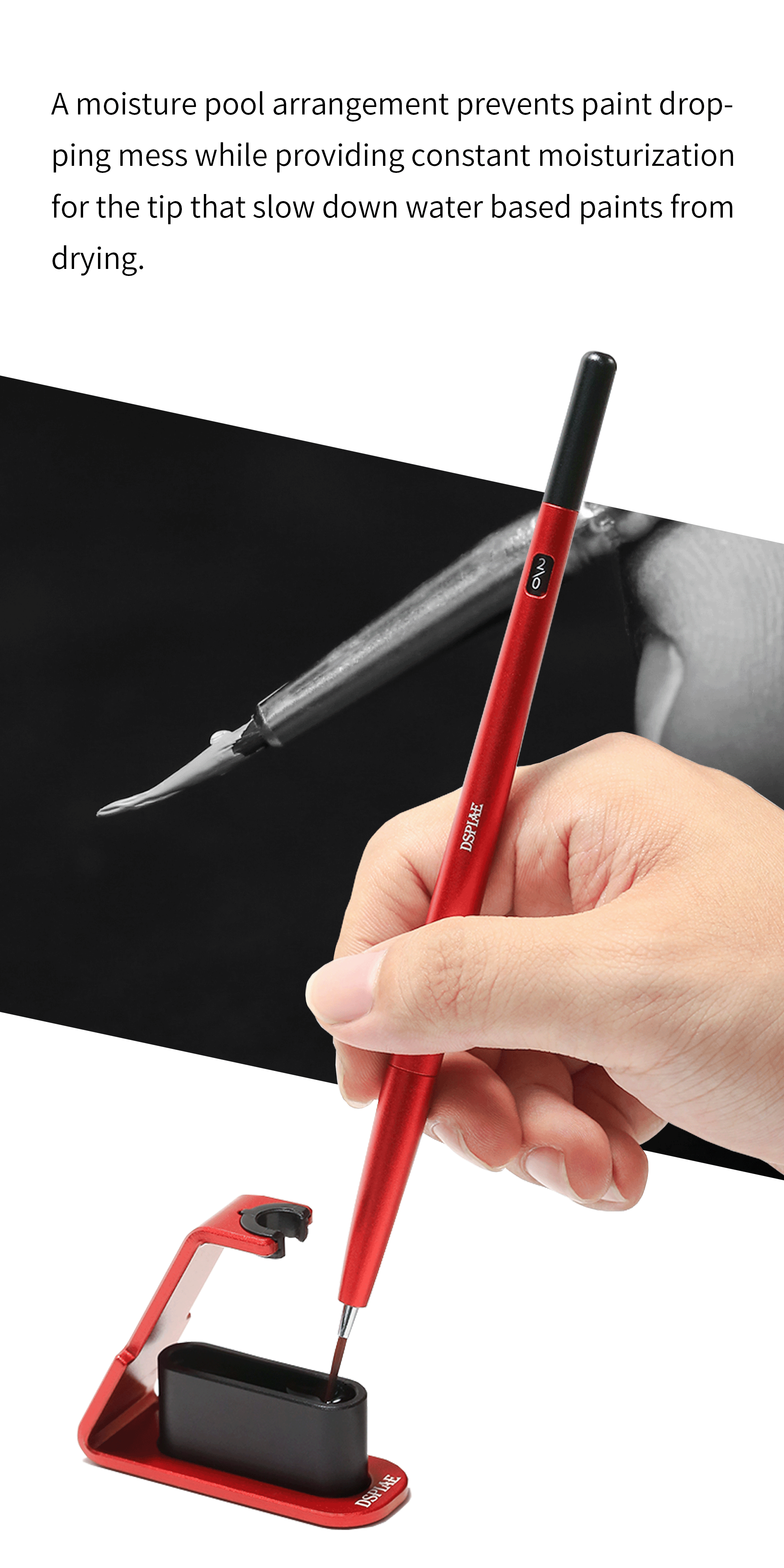 Dspiae Fine Brush With Replacable Point Tip - Grey # AT-FB03