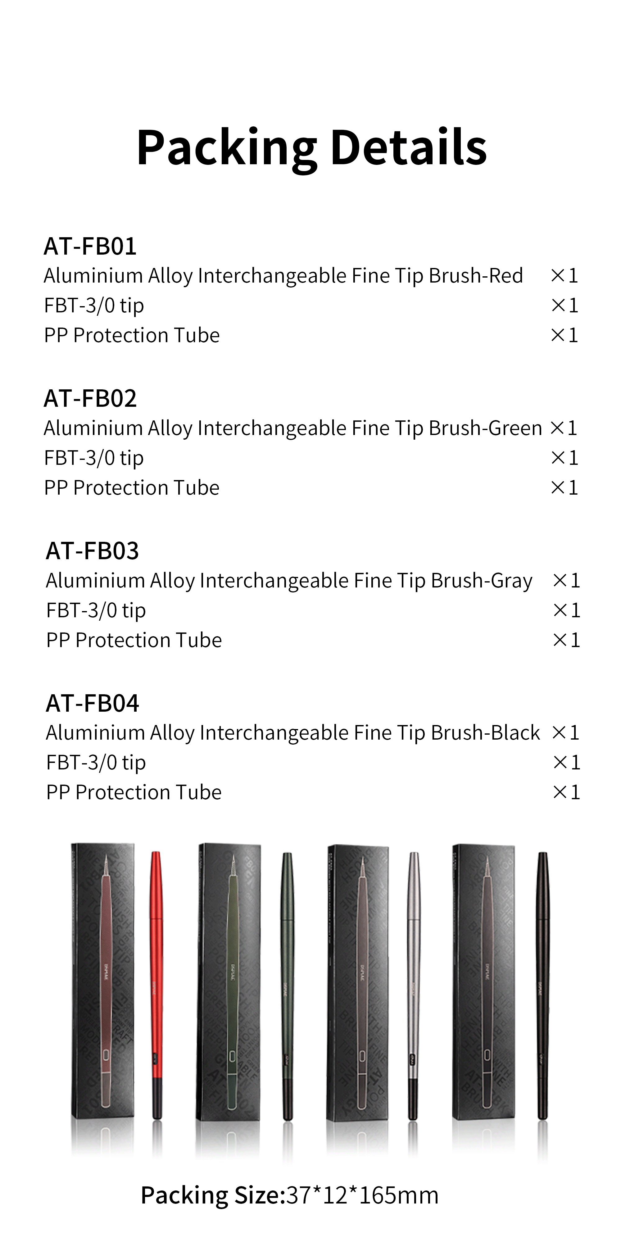 Dspiae Fine Brush With Replacable Point Tip - Grey # AT-FB03