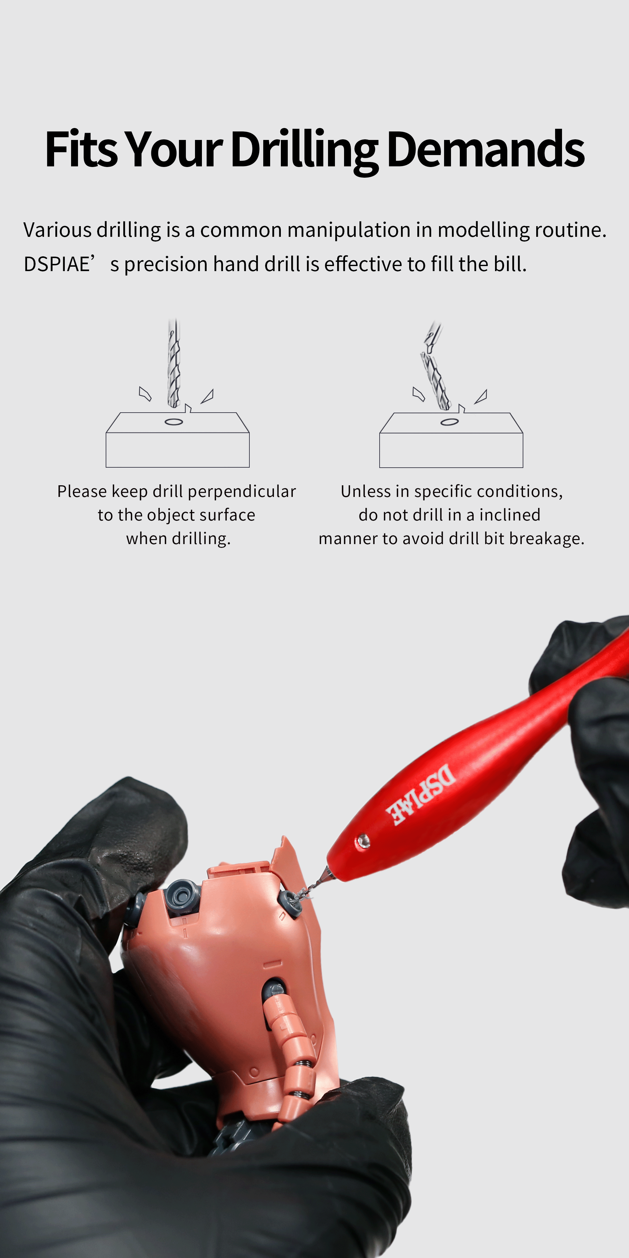 Dspiae Aluminum Alloy Hand Drill # AT-HD