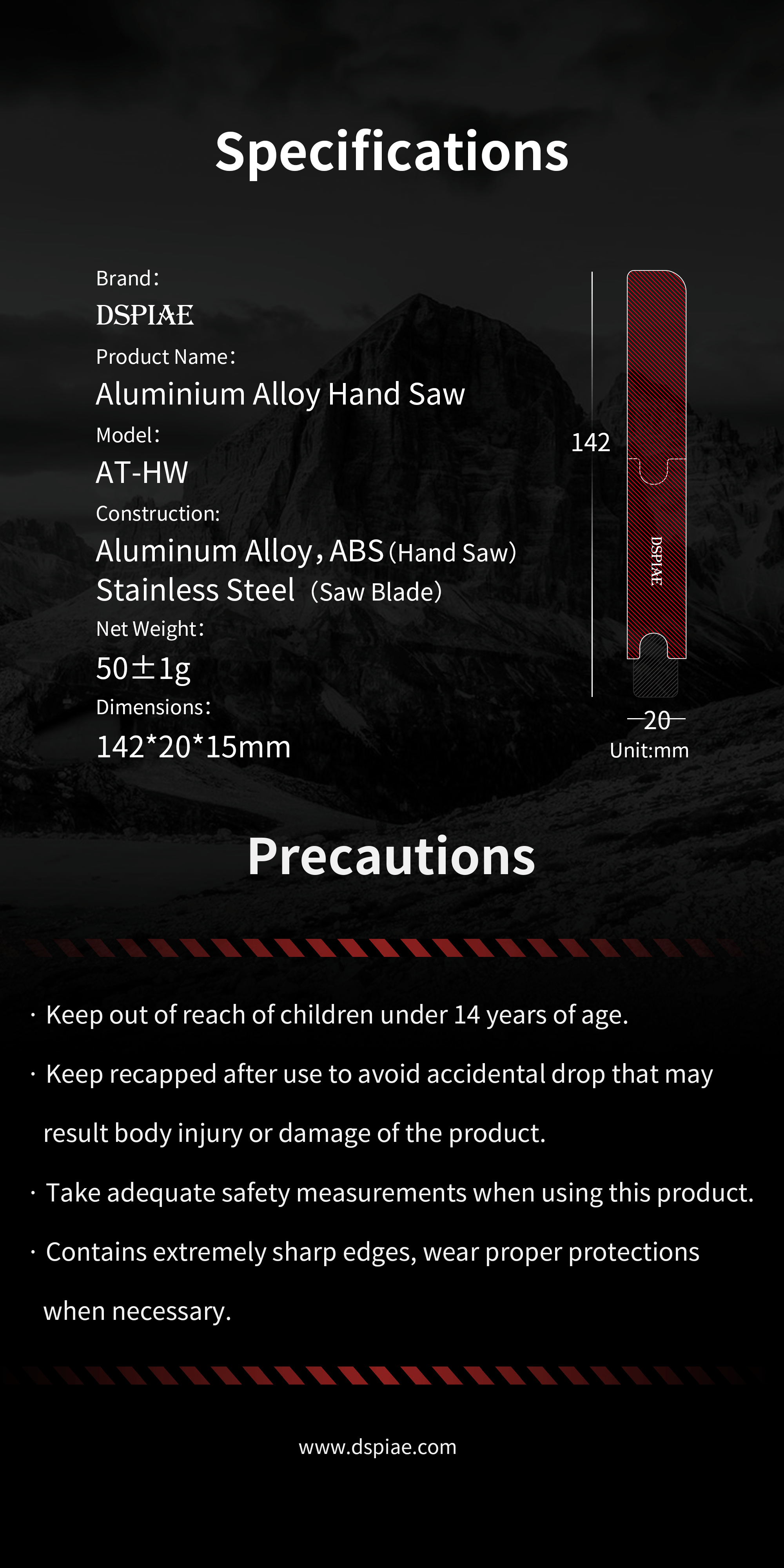 Dspiae Aluminium Alloy Hand Saw # AT-HW