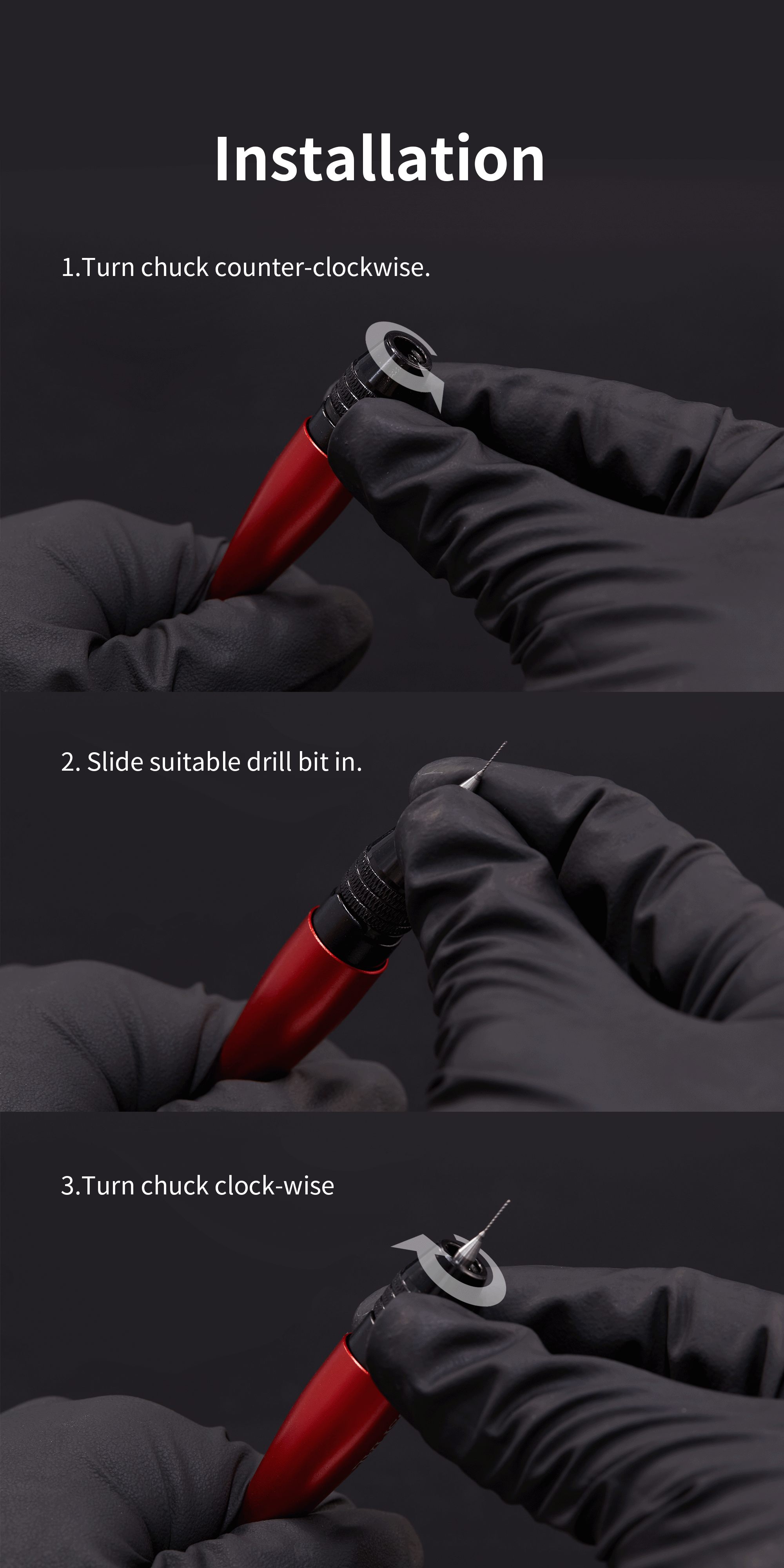 Dspiae Aluminum Alloy Hand Drill # AT-VHDS