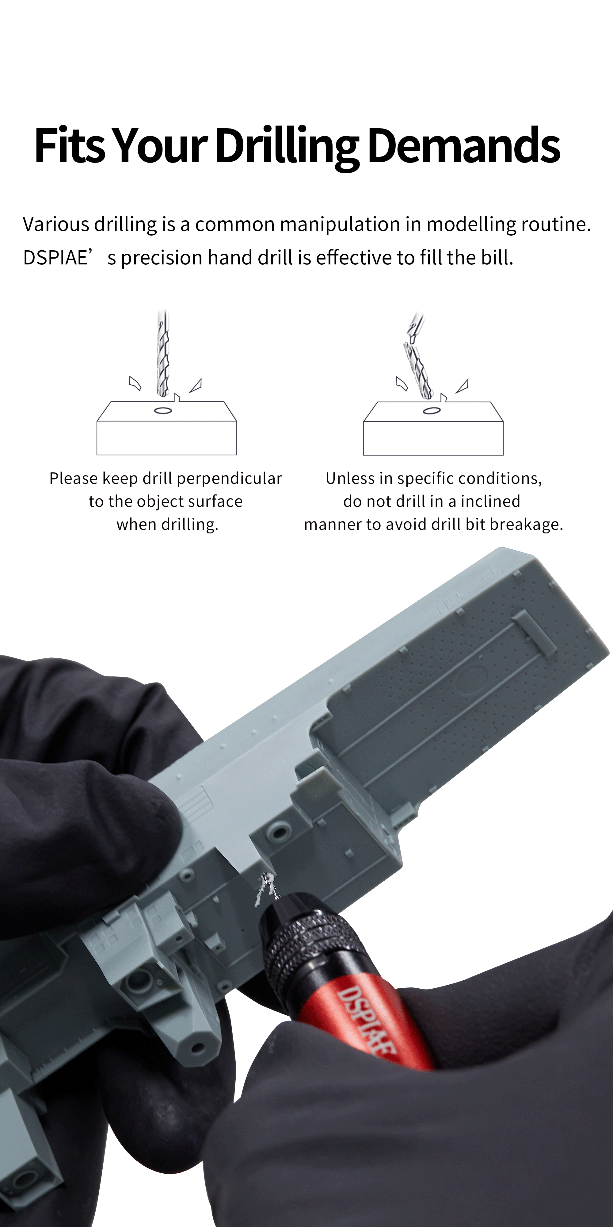 Dspiae Aluminum Alloy Hand Drill # AT-VHDS