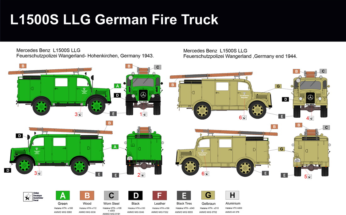 Attack Kits 1/72 M.B. L1500S LLG German Fire Truck Hobby Line # 72958