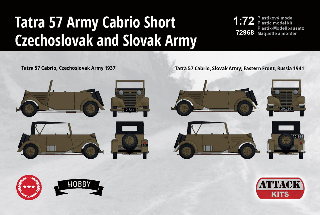 Attack Kits 1/72 Tatra 57 Army Cabriolet Short (Hobby Line) # 72968