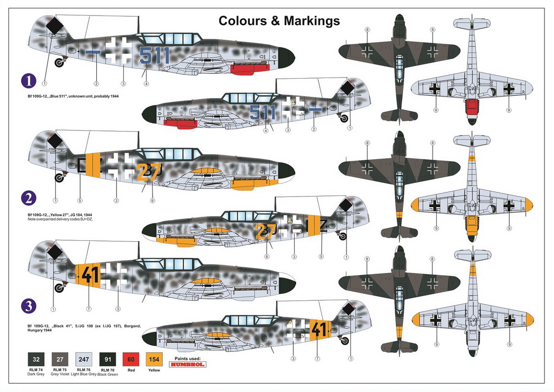 AZ Model 1/72 Messerschmitt Bf-109G-12 (G-4 based) 'Two-seater' # 7616