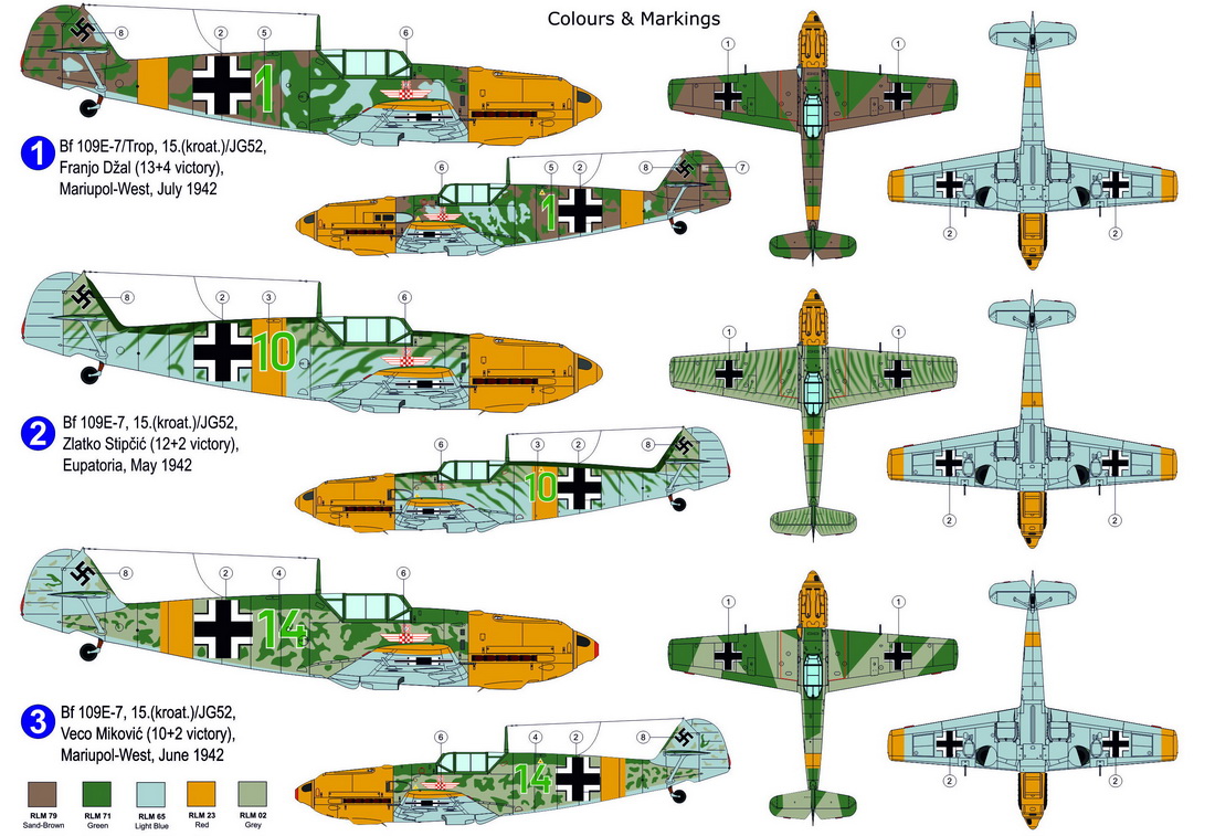 AZ Model 1/72 Messerschmitt Bf-109E-7/Trop 'Croatian Eagles' # 7848