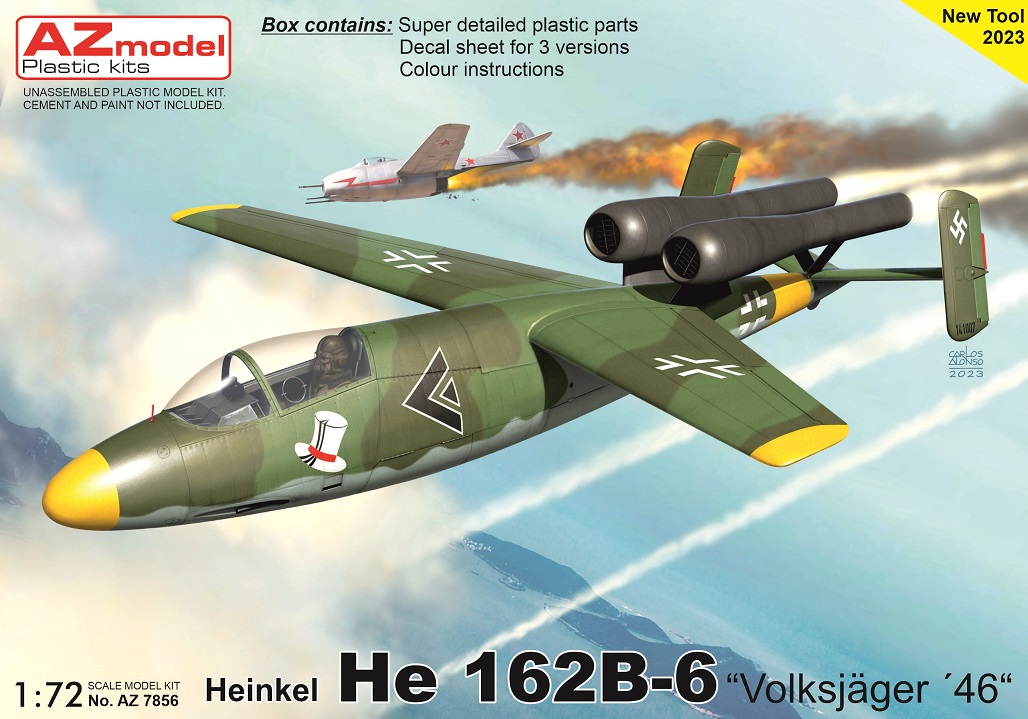 AZ Model 172 Heinkel He 162B-6 Volksjager 46 NEW TOOL 2023 7856