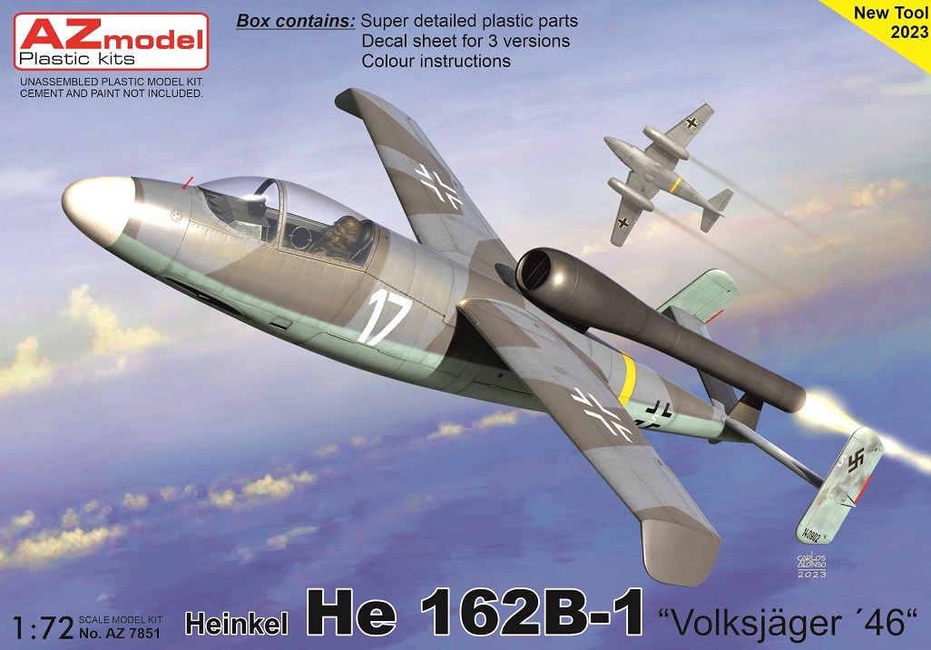 AZ Model 1/72 Heinkel He 162B-1 "Volksjager 46" NEW TOOL 2023 # 7851