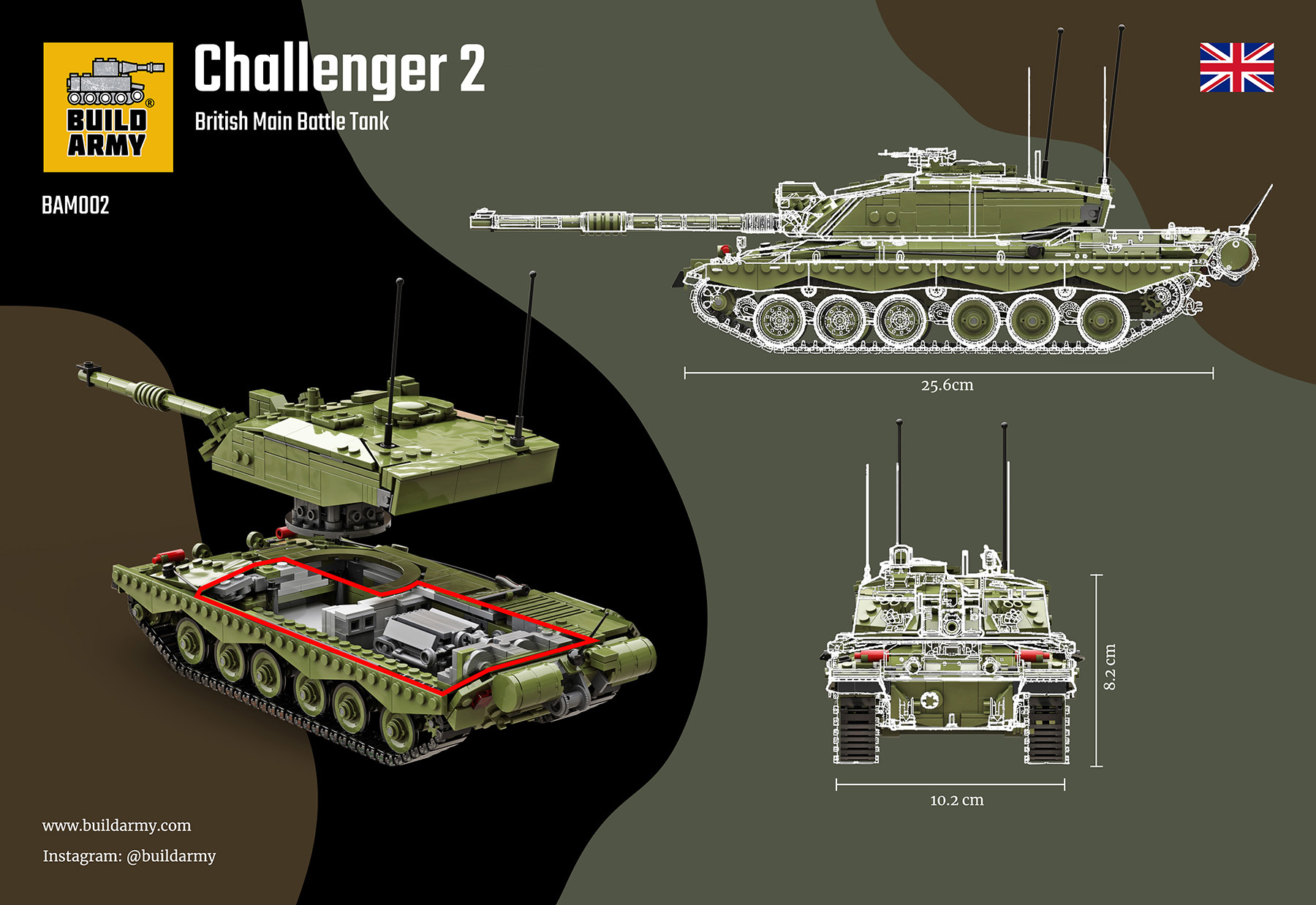Build Army 1/33 Challenger 2 Main Battle Tank # 002