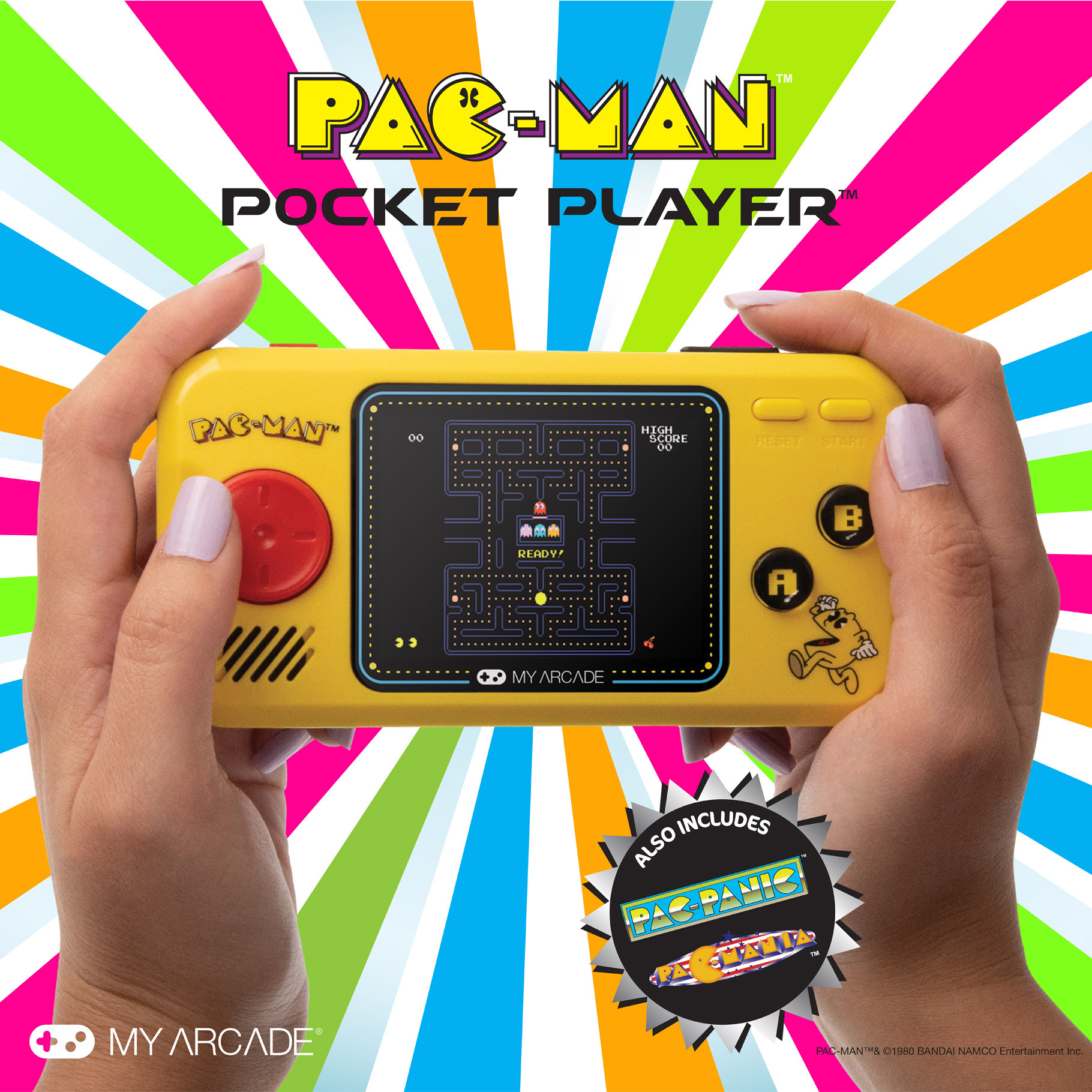 My Arcade Pac-Man Pocket Player Portable Gaming System (3 Games In 1) # 3227